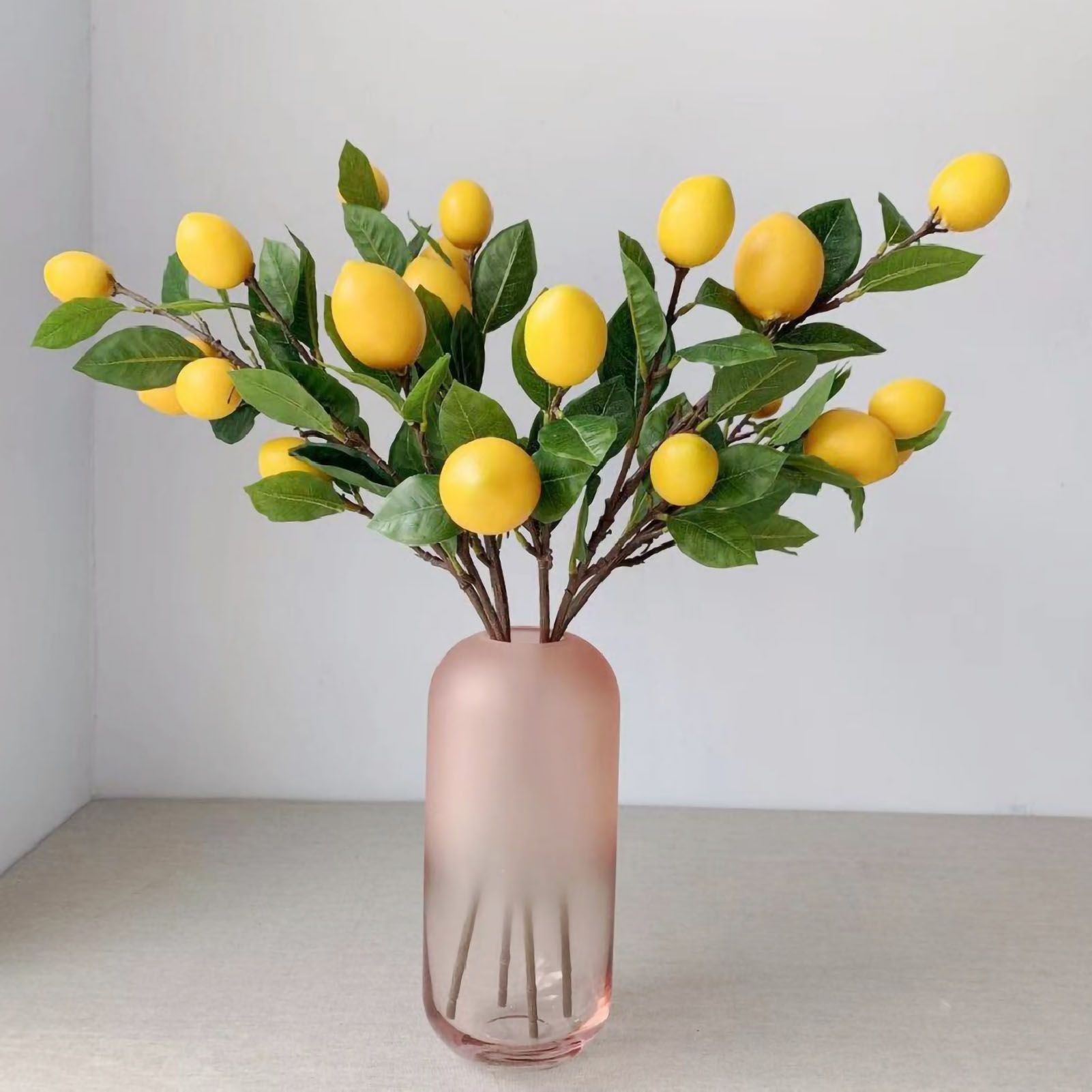 Artificial Lemon Branch 65cm Yellow Lemon Long Branches Leaves Green Plant for Living Room Model Room Decoration โ image 4