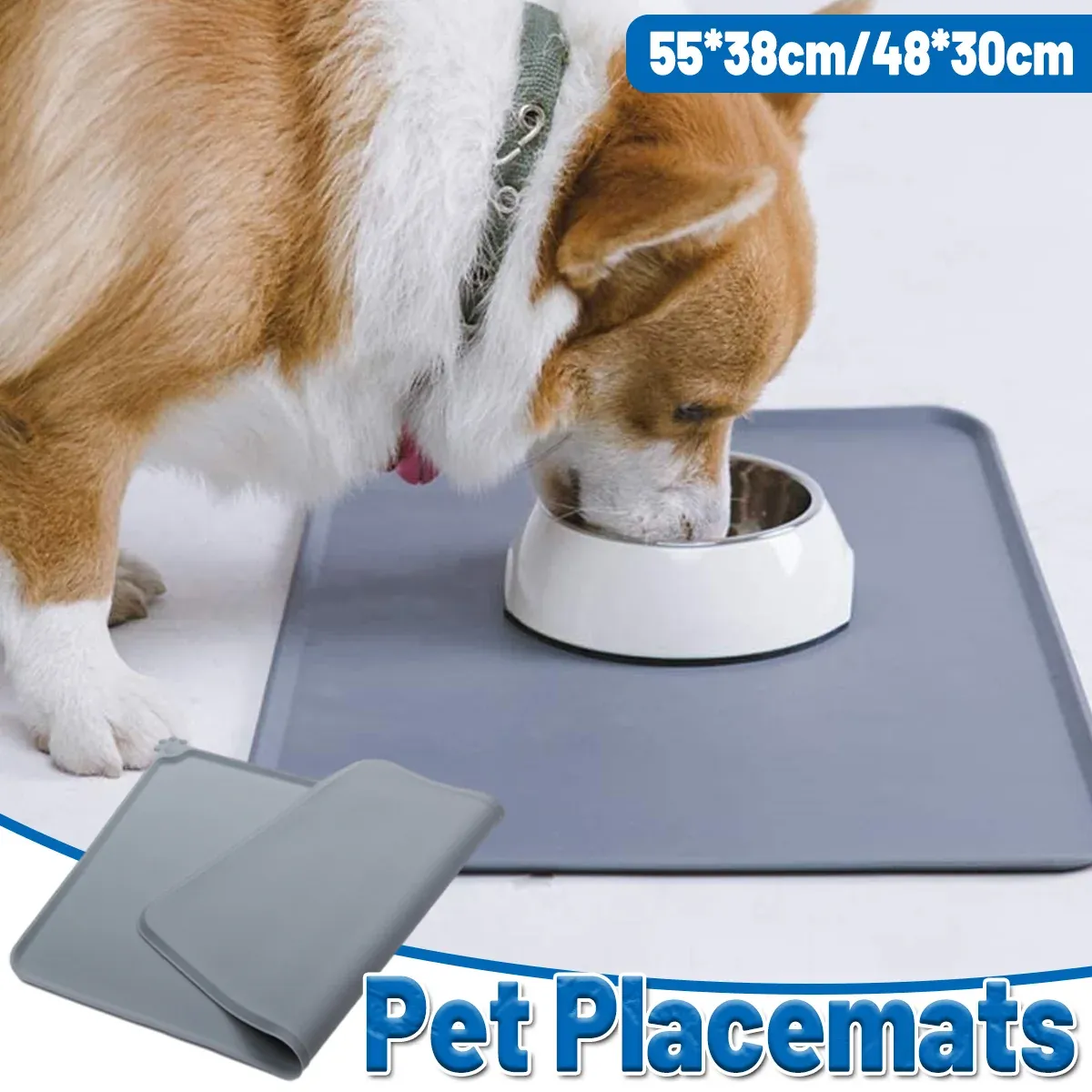 Silicone Pet Mat Spill-Proof Easy to Clean Mat for Pets Dog Food Placemat - 48x30cm — image 2