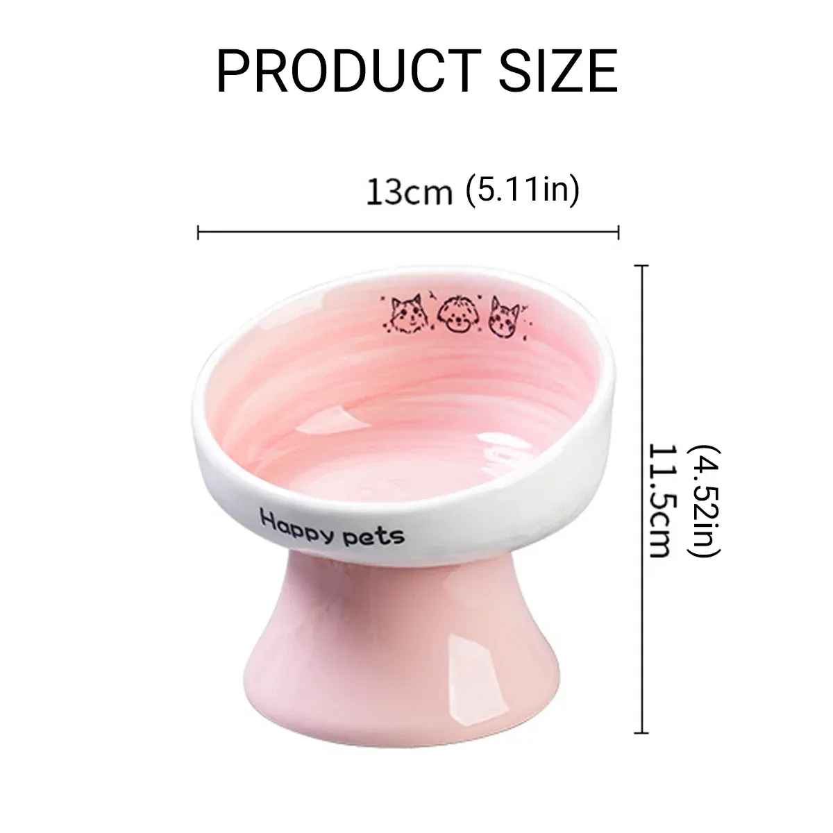 Tall Raised Ceramic Pet Bowl for Cats and Small Dogs in Blue or Pink - Blue — image 4