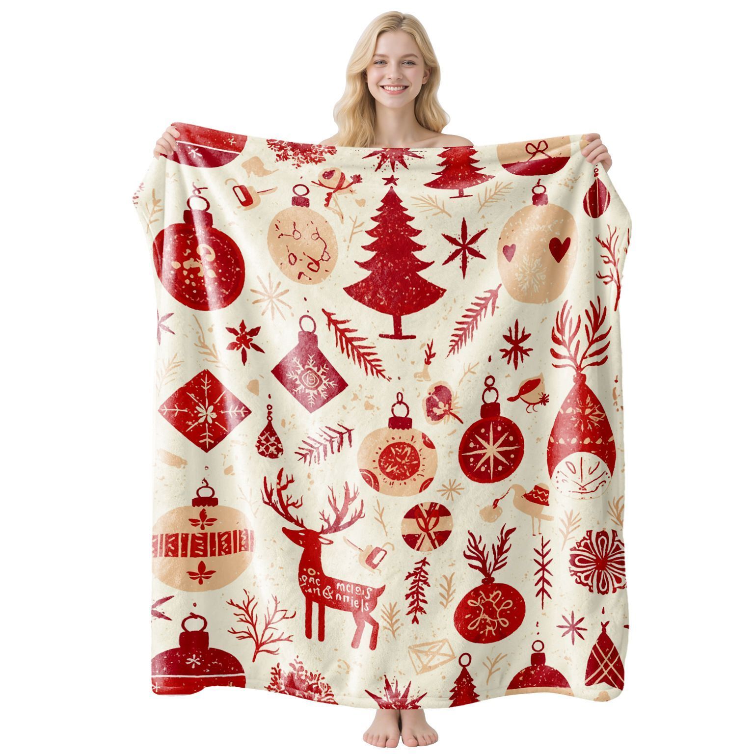 Daily‑practical Flannel Throw Blanket, Christmas & Halloween Home Furnishing Decor, Lovely Gift For Leisurely Indoor Relaxing Moments, Style FLR‑230, Size M