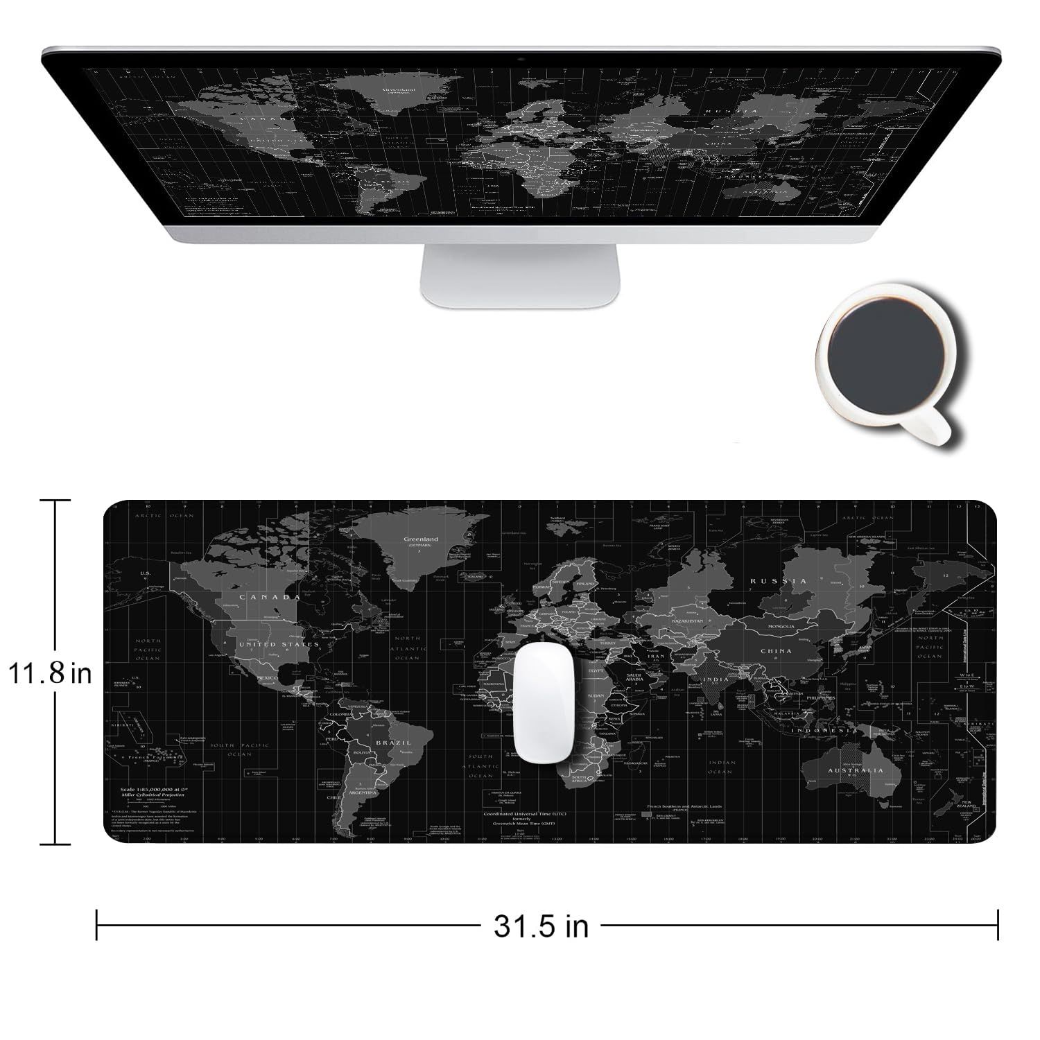 Large Gaming Mouse Pad, Desk Mat Extended Keyboard Pad, Non-Slip Rubber Base Desk Pad for Laptop, Office, Home, 31.5X11.8 inch — image 2