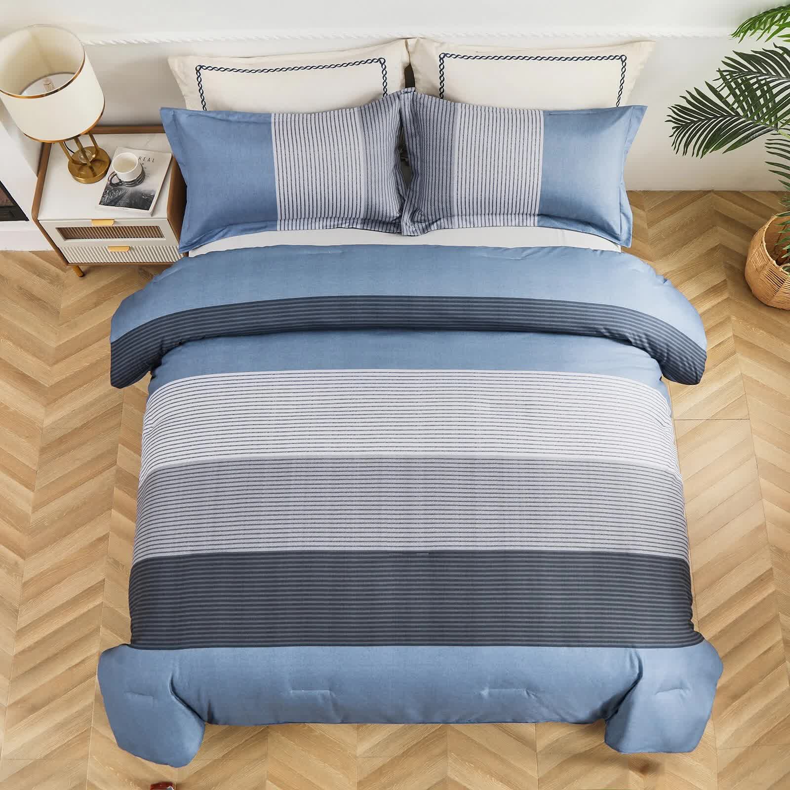 Coastal Drift striped Comforter Bundle – Breezy 3‑Piece Bedding — image 2
