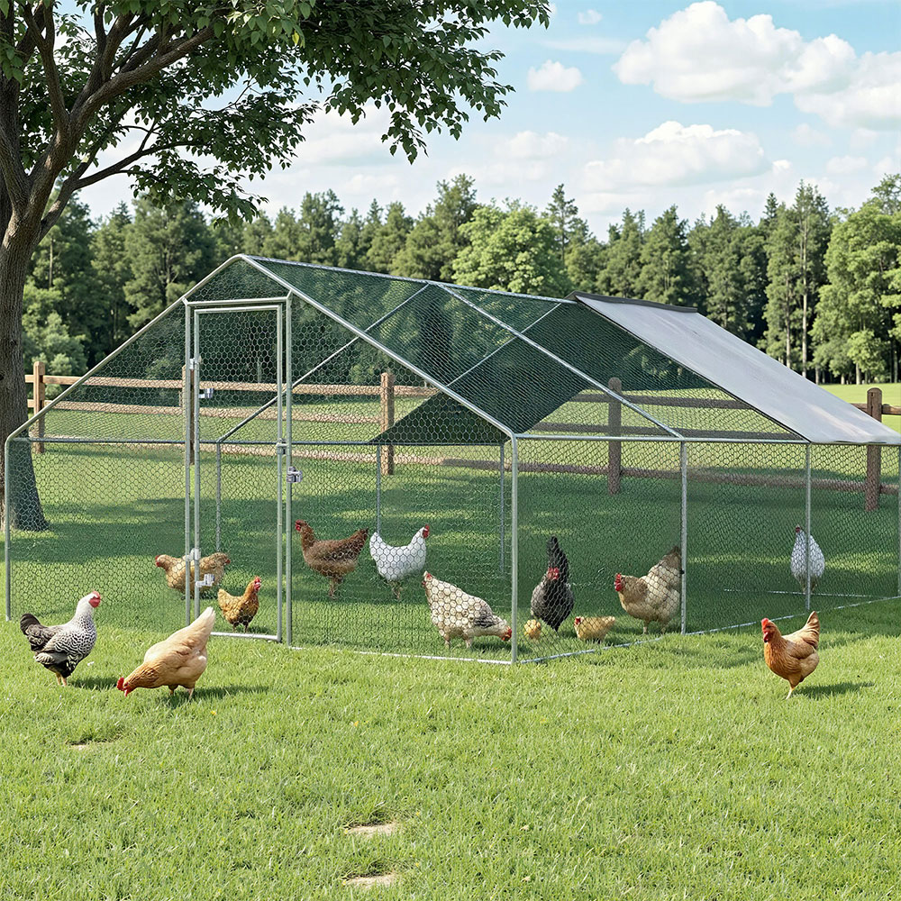 i.Pet Chicken Coop Cage 3x6x2m Galvanised Steel — image 6