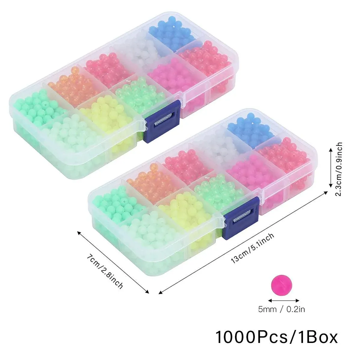 High Quality 2 Boxes of Round Colourful Fishing Beads Tackle Accessories Kit — image 3