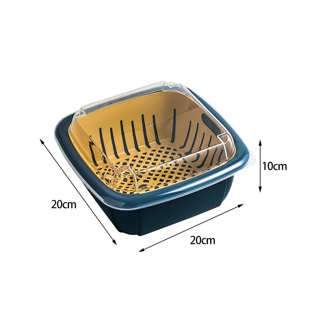 Kitchen Colander with Lid Household Double Layer Basket Multifunction Storage Containers for Fruits Vegetable โ image 2