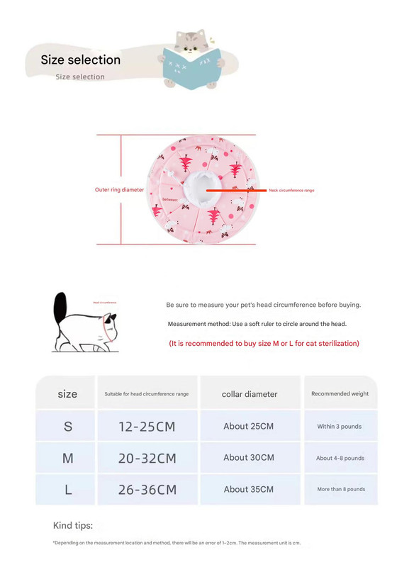 2 Pcs Size M Pink Comfortable Pet Recovery Collar | Waterproof Anti-Lick Collar for Cats & Dogs — image 3