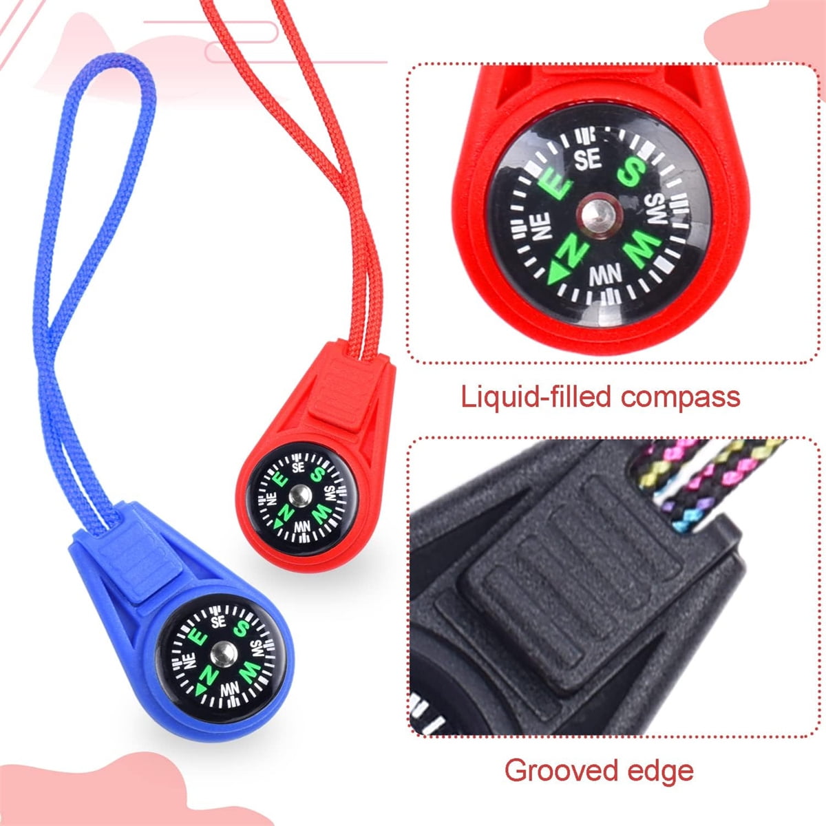 25Pcs Compass for Kids Bulk,Multi-Color Mini Survival Compass,Outdoor Pocket Compass,Mini Compass Keychain Bulk for Hiking Survival Kits Watchband Bracelet — image 3
