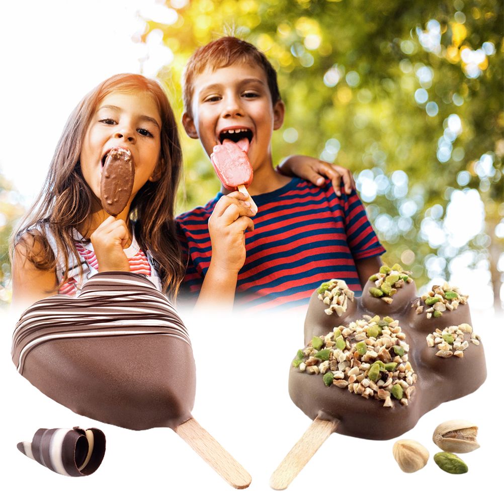 4 Cavities Ice Cream Mold Silicone Popsicle Mold Homemade Heart Shaped Paw Ice Cream Mold for DIY Popsicle Cake Jelly — image 4