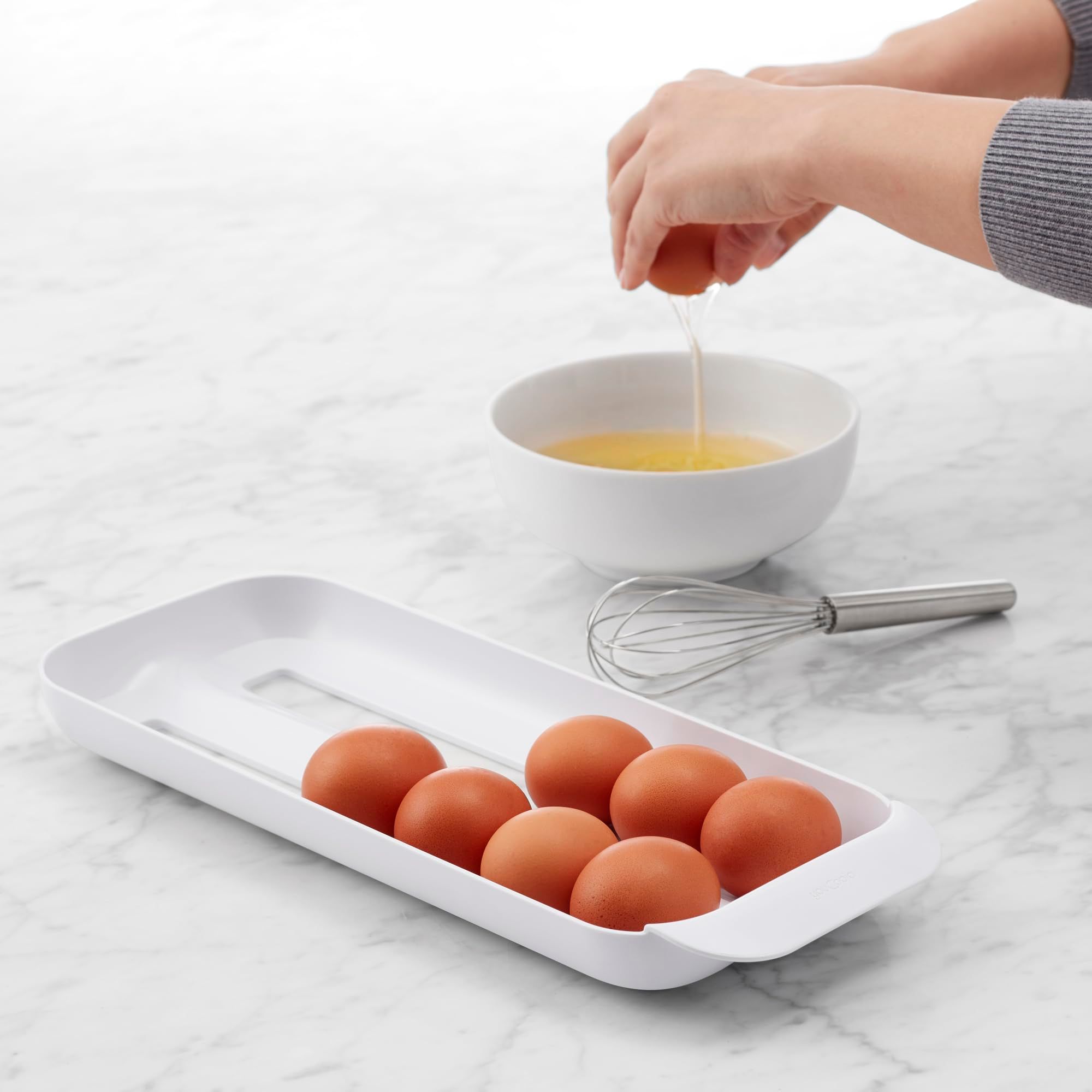 FridgeView Rolling Egg Holder, Stackable Eggs Organizer with Removable Tray for Refrigerator Storage β image 5
