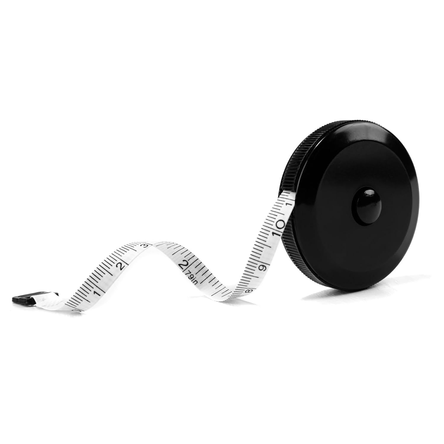 1 Pack Soft Tape Measure Retractable Measuring for Body Fabric Sewing Tailor,Black Sewing Tape Measures,Small Push ButtonDouble Scales Rulers 79-inch 2