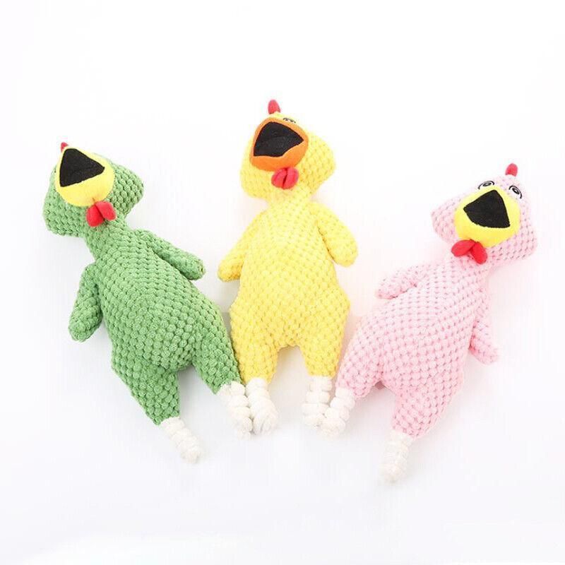 Squeaky Dog Toy Plush Chew Rope Pet Puppy Toys with Squeaker Crinkle for Teething - Dark Goose โ image 4