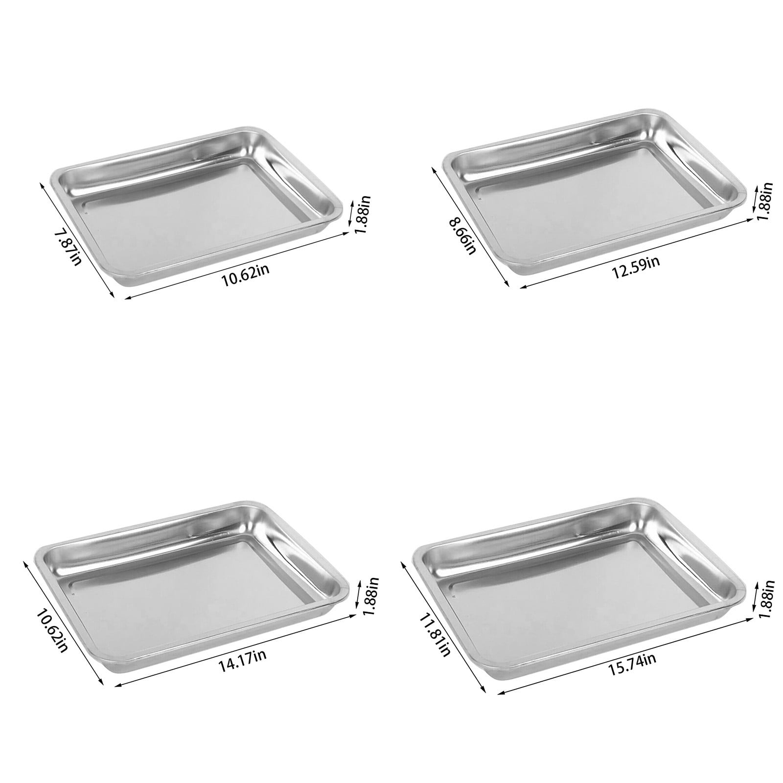 1 Piece Toaster Oven Pans For Baking, Baking Sheets Cookie Sheet Pans, Small Replacement Trays For Toaster, Small, Silver, 32 x 22 x 4.8 cm โ image 3