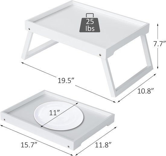 Folding table - Multifunctional folding table for home - Folding bamboo bedside table - Can be used as a dining table, TV table, laptop table, snack โ image 2