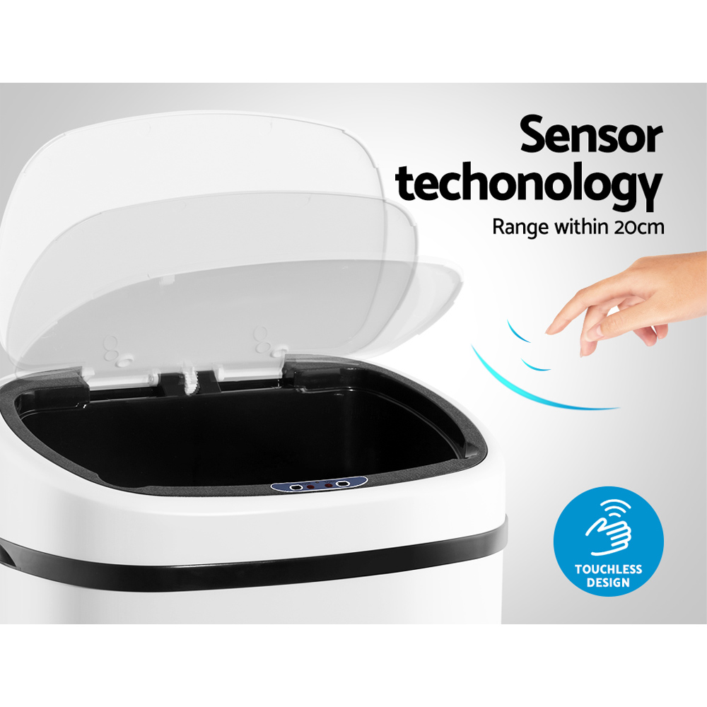 Devanti 68L Motion Sensor Bin Rubbish Automatic White โ image 4