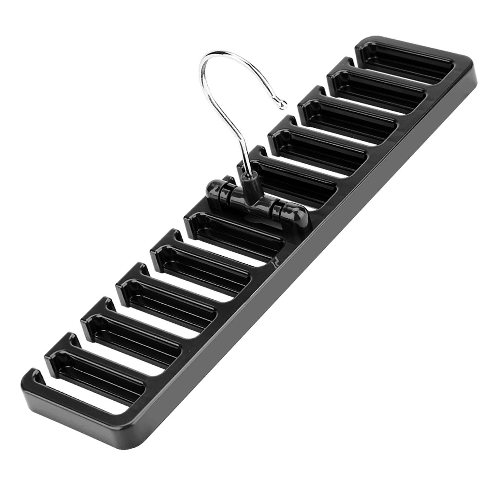 10 Slot Tie Belt Scarf Rack Organizer Sturdy Plastic Closet Wardrobe Space Saver Black — image 4