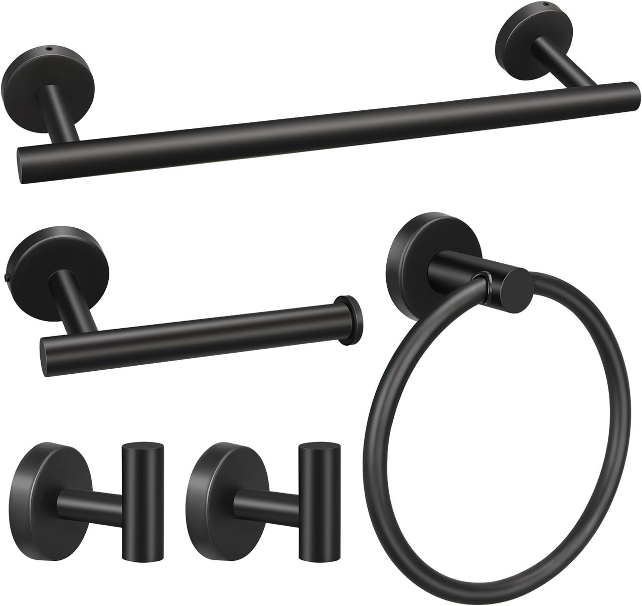 10pcs Bathroom Hardware Set, Including 16" Hand Towel Bars, Toilet Paper Holders, Towel Rings, Robe Towel Hooks — image 6