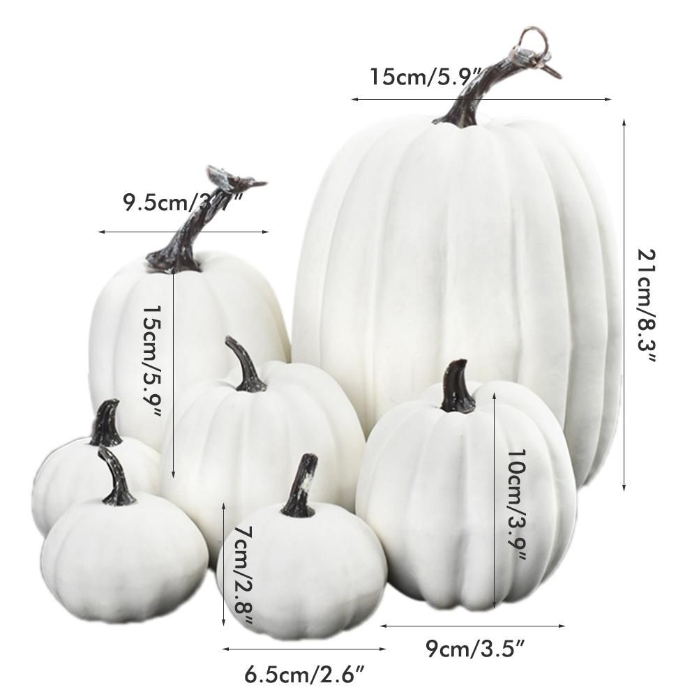7PCS Simulation Pumpkin Model Artificial Pumpkin Decoration Home Table Decor for Thanksgiving and Halloween — image 2