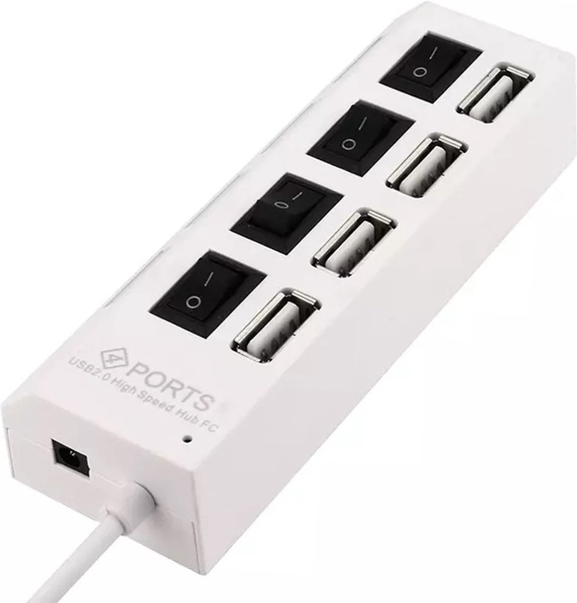 HI Speed 4-Port USB 2.0 Hub I Hub Splitter I On/Off Switch I LED I Up to 480 MB/s I White — image 3