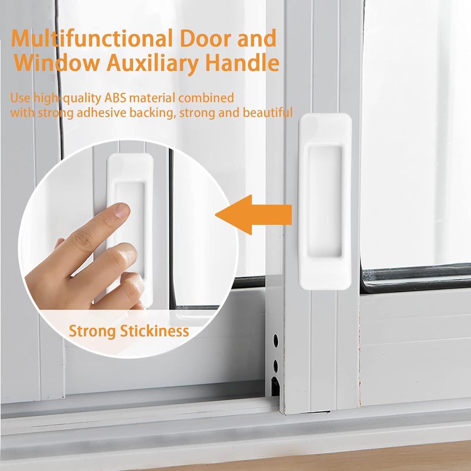 Self-Stick Instant Cabinet Handle, 4 Pcs White Drawer Knobs Push Pull Helper Auxiliary Sliding Door Window Stick-on Handles โ image 4