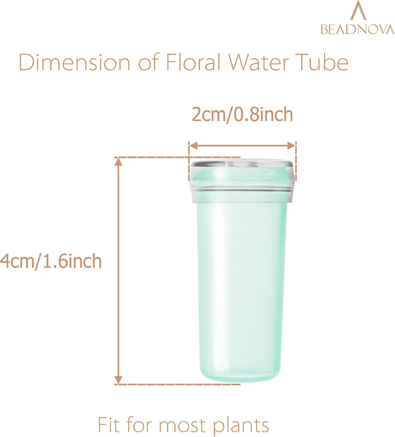 Flower Water Tubes 1.6 Inch Plastic Water Tubes for Flowers Floral Vials with Caps for Decoration Arrangement (Green, 60 Pcs) โ image 2
