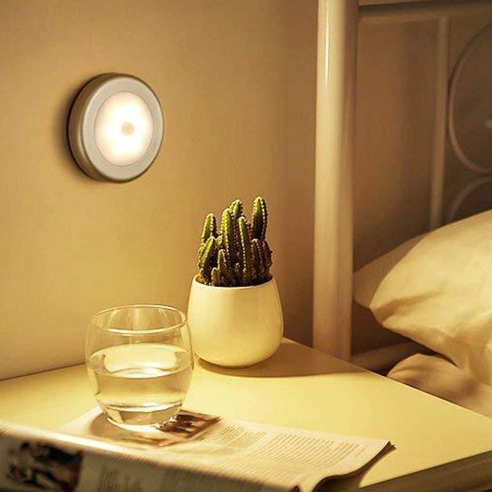 3Pcs Motion Sensor LED Lights Battery Operated Night Lights for Closet Cabinet Hallway Stair Warm White Light — image 2