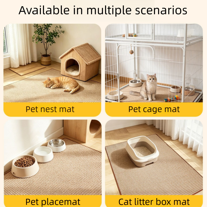Brown S size 40*60cm Soft Cat Scratching Mat & Lounge Bed – Durable Furniture Protector Rug, Washable Scratch Pad for Cats and Small Pets — image 4