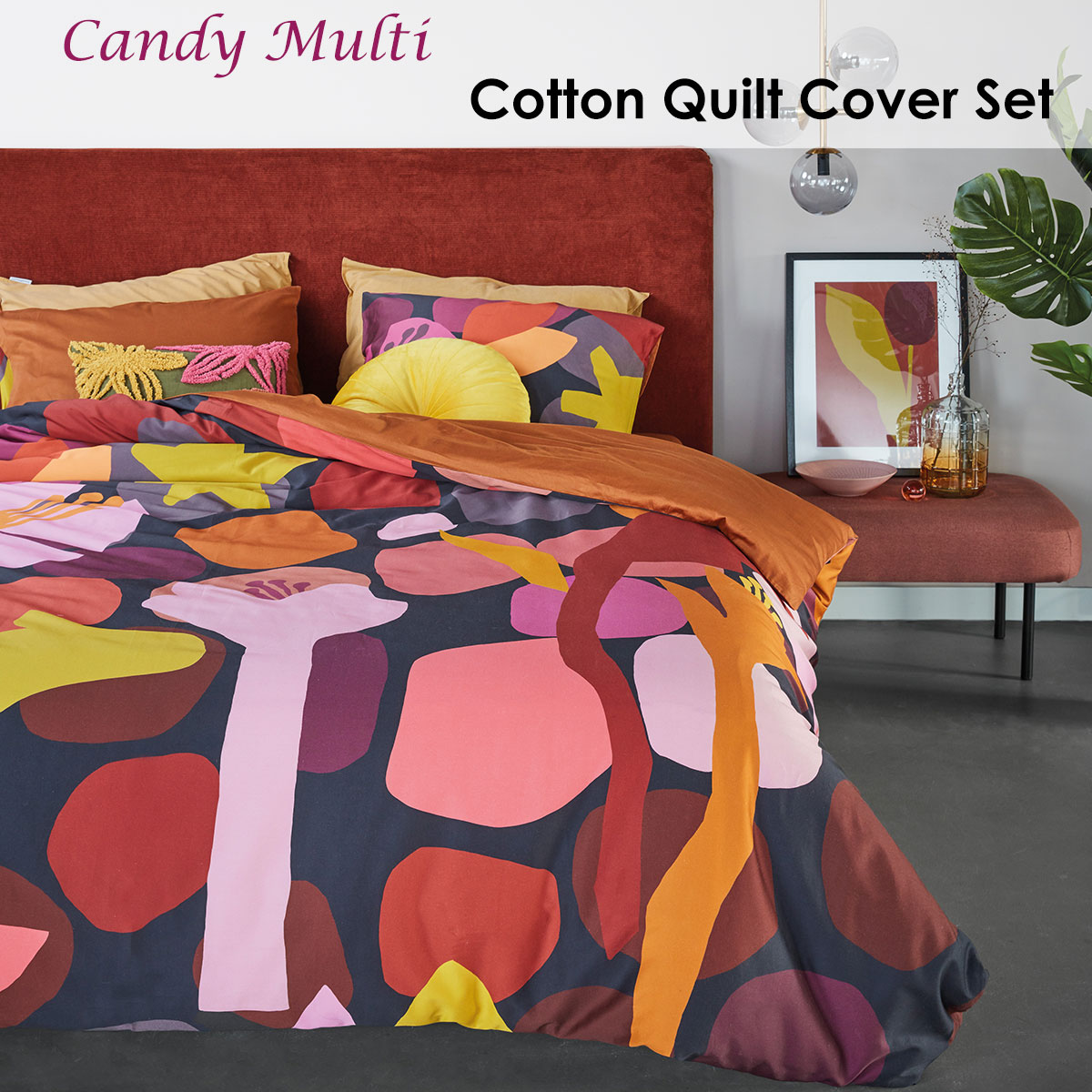 Bedding House Candy Multi Cotton Sateen Quilt Cover Set Queen — image 2