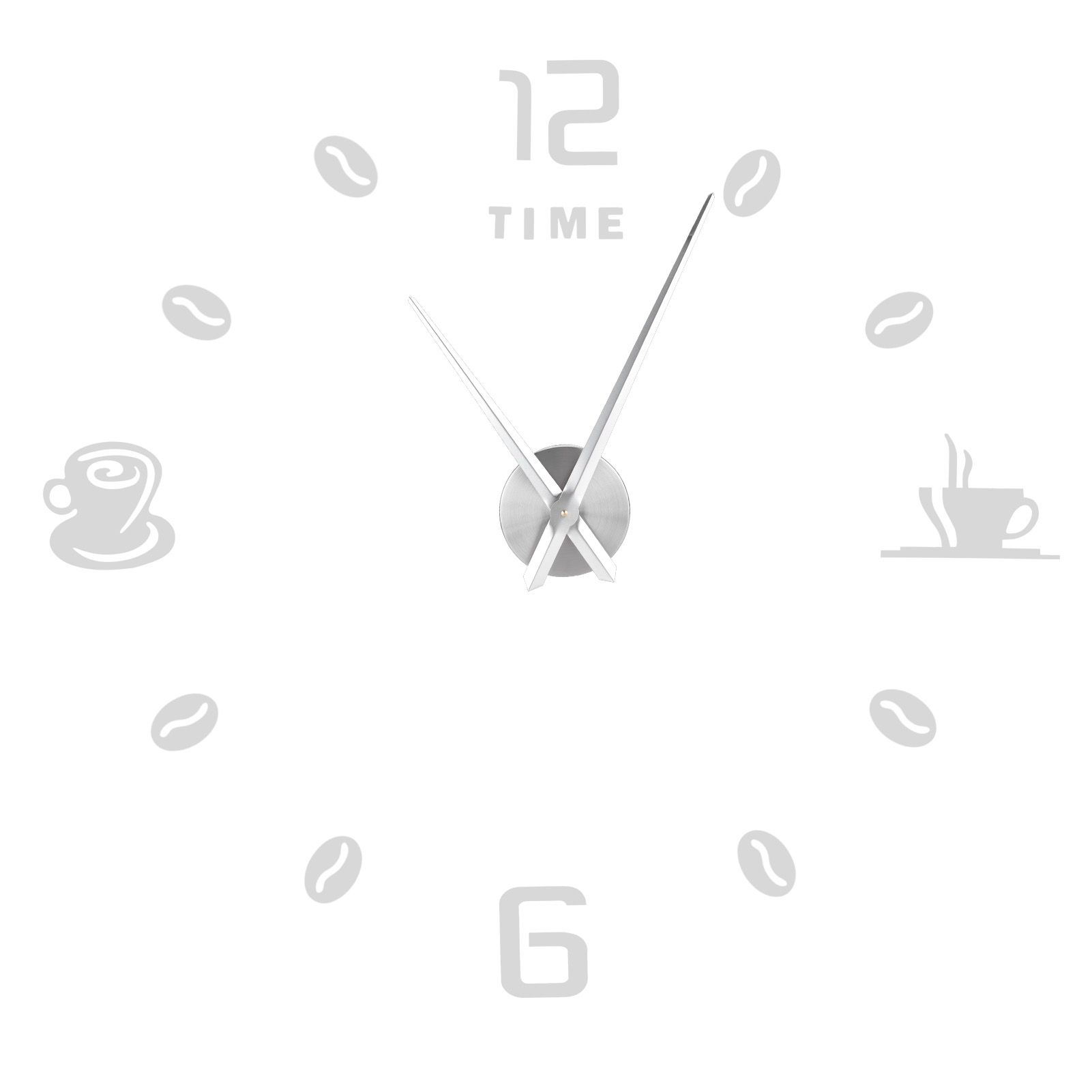 Modern Large Frameless DIY Wall Clock Mirror Surface Sticker for Home Office Room DecorSilver โ image 3