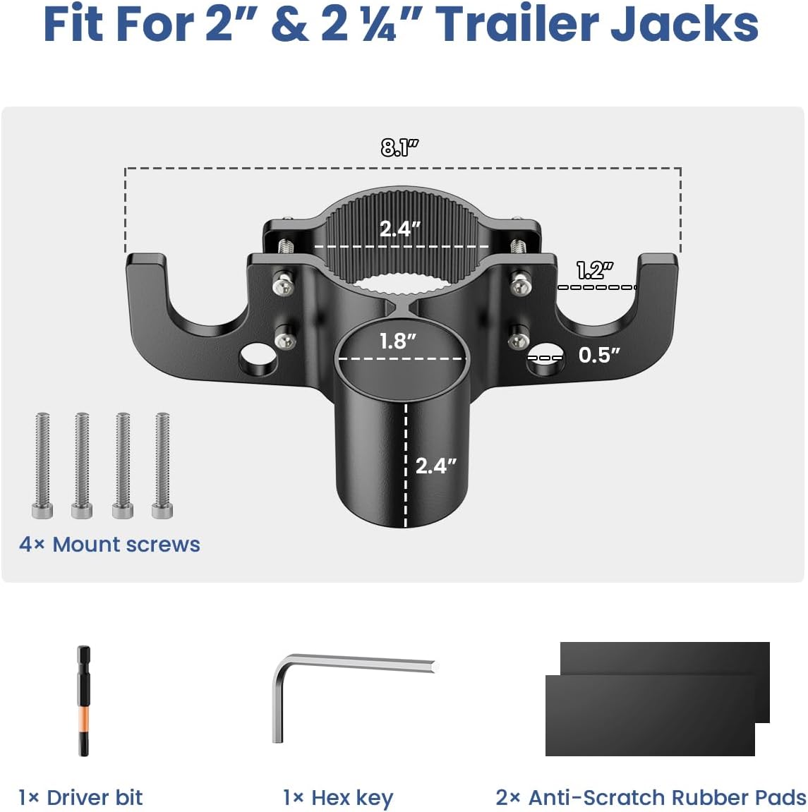 Aluminum Trailer Towing Chain Organizer with 7-Way Plug Holder- Heavy-Duty RV Tongue Jack Accessories β image 6