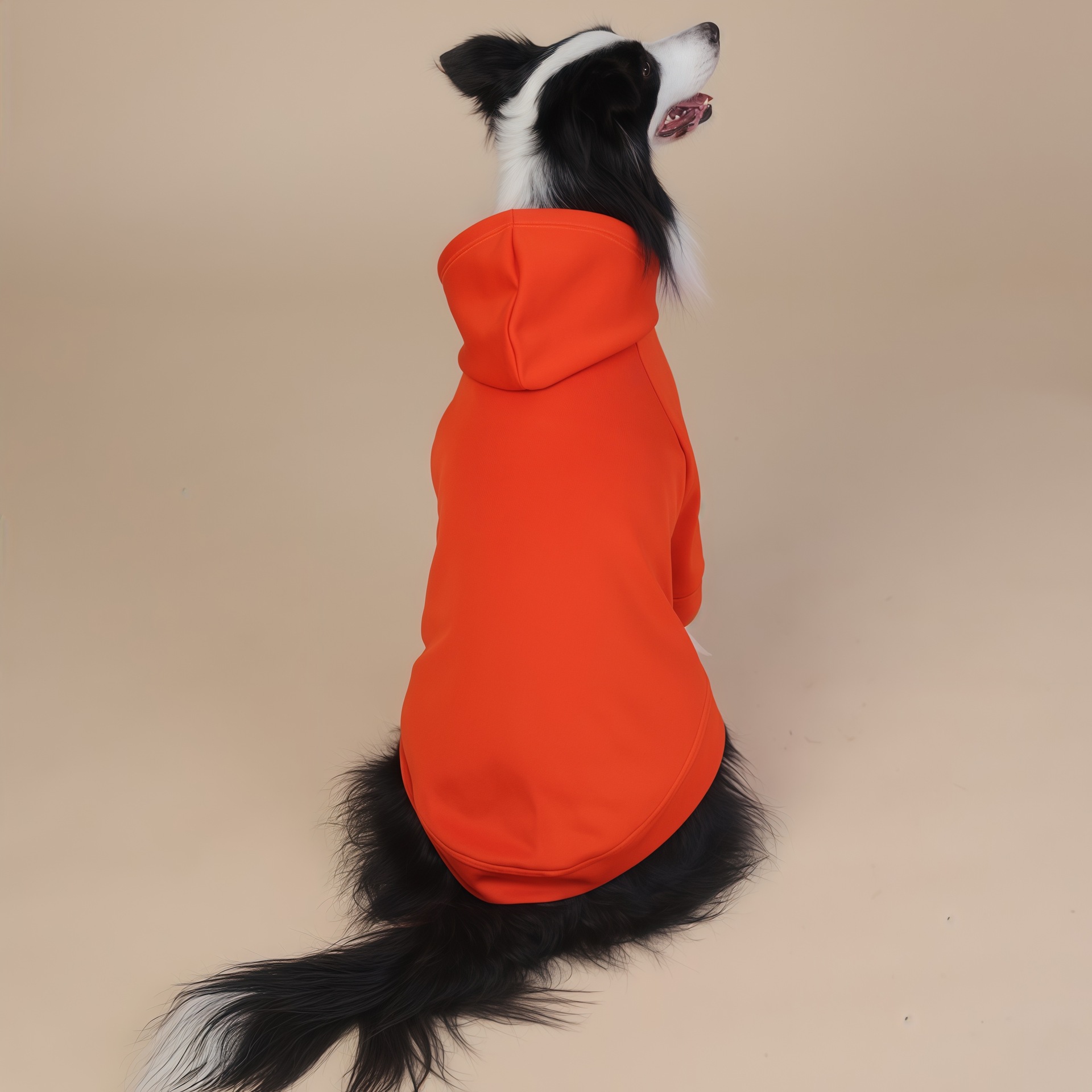 Orange Classic Dog Sweatshirt with Hood & Drawstrings - For Large Dogs (Size: 9XL) — image 3