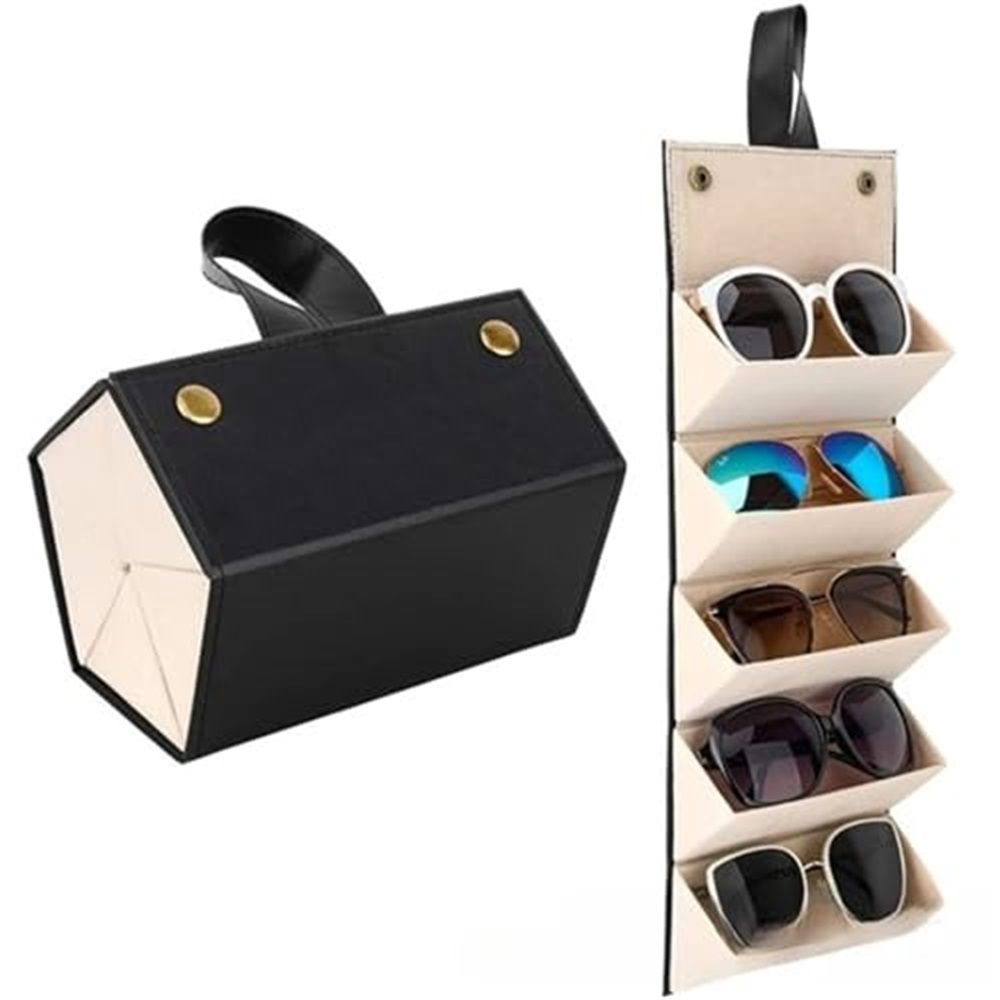 Eyeglass Case Hard Shell, Portable Sunglass Case, Fashionable PU Leather Eyeglass Case, Lightweight(black) — image 2