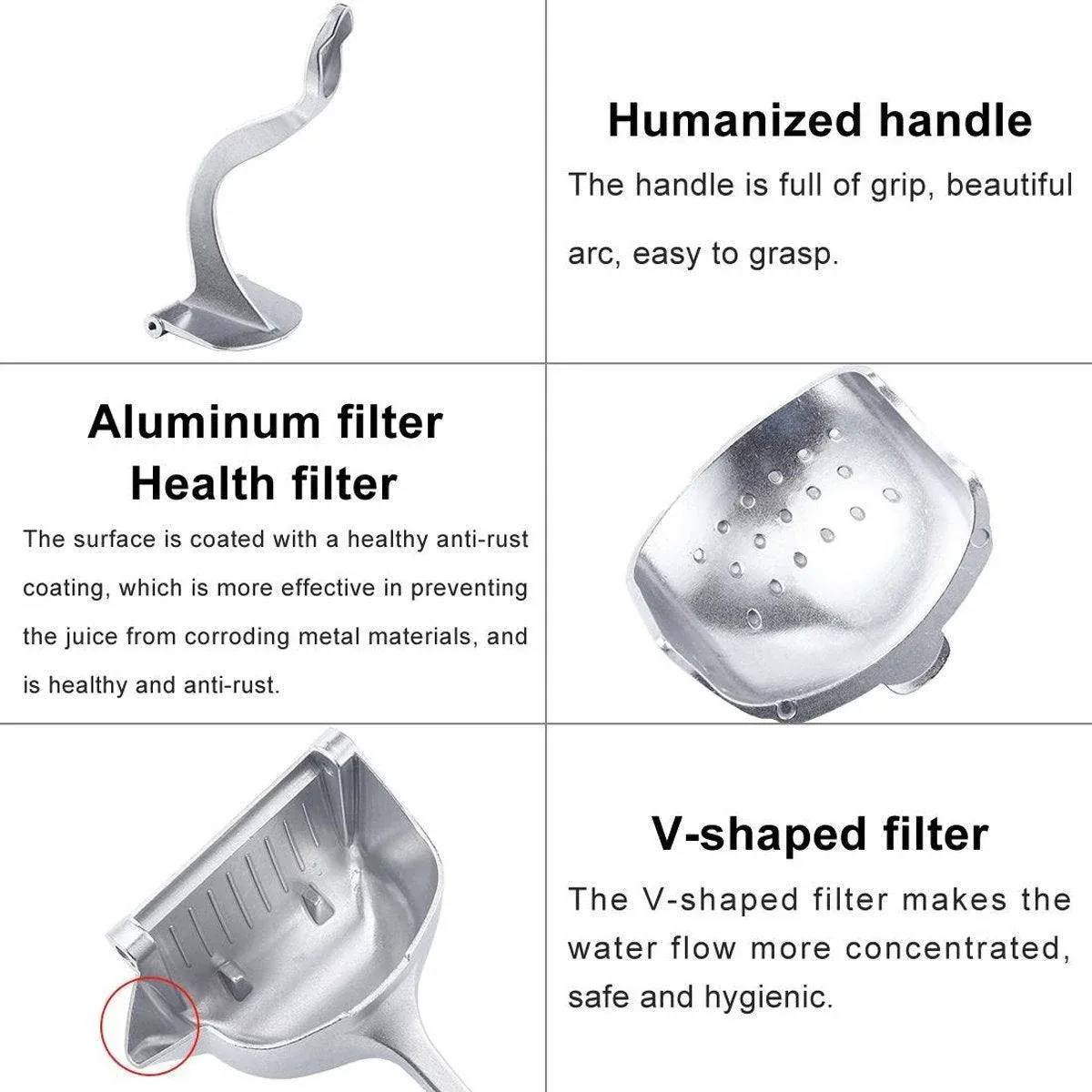 Aluminium Alloy Manual Juicer Fruit Squeezer for Lemon Orange Household Use — image 6