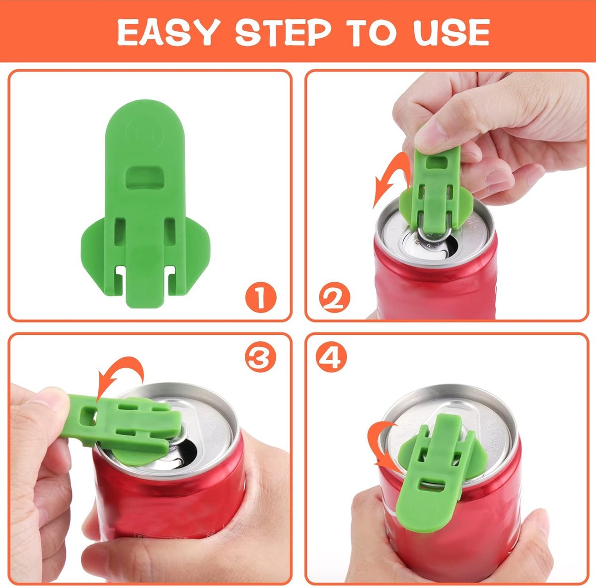 Can Opener - 6 Pieces - Can Opener For Cans - Can Sealer - Drink Can Opener - Can Lock - Aid For Rheumatism - Soft Drink Can Opener - Small Can Sealer — image 5