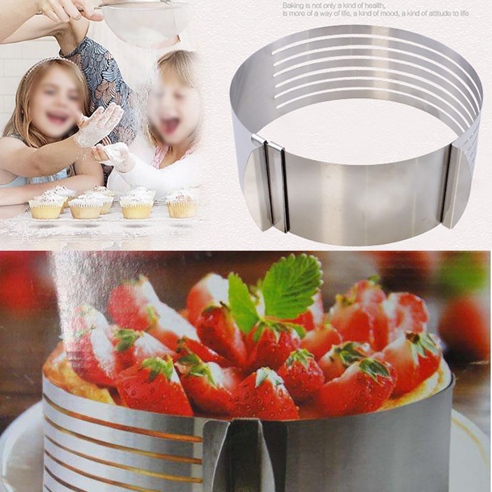 16-20cm Stainless Steel Adjustable Cake Ring Telescopic Cake Cutter Kit Mousse Mould Slicing DIY Bakeware Tool — image 4