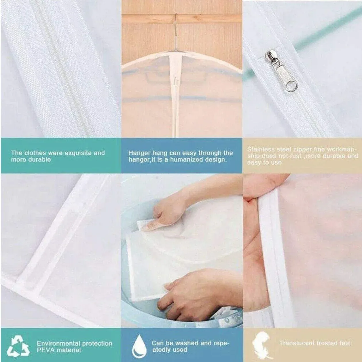 New Dustproof Storage Bag Garment Dress Cover Suit Clothes Coat Jacket Protector — image 5
