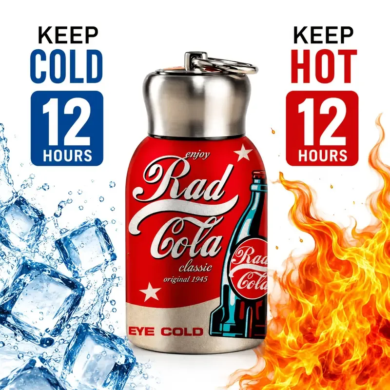 Vintage Cola Bottle Insulated Mug – Mini & Portable, 12Hr Temp Retention, Cute Desk Essential, Picnic & Daily Use — image 6