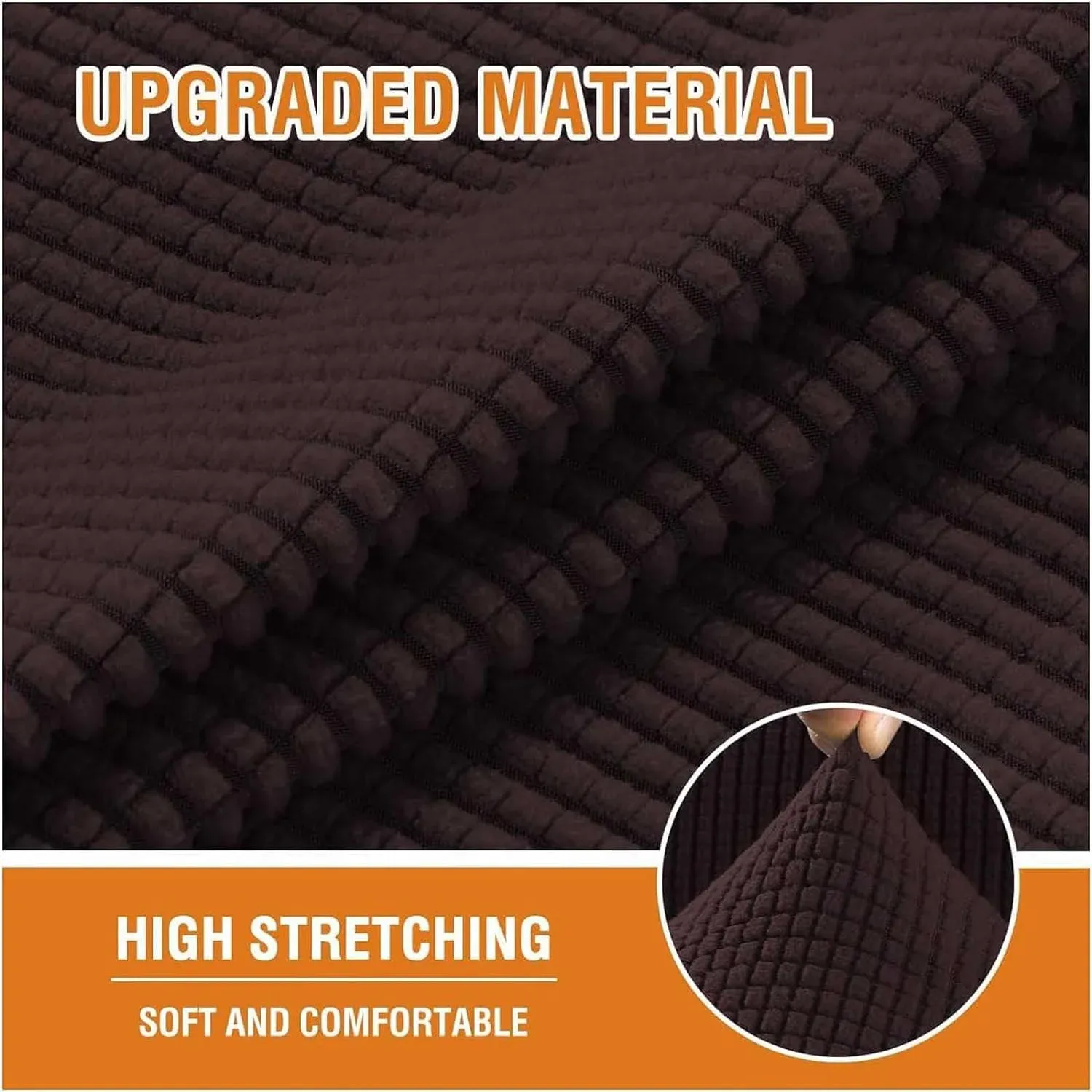 Recliner Slipcover High Stretch Soft Jacquard Fabric with Side Pocket for Standard Power Lift Recliner Brown, Letter A Option โ image 2