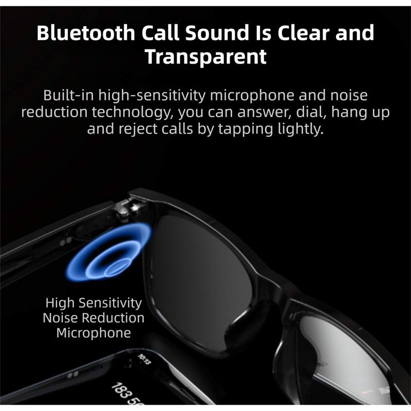 Black Comfortable AI Smart Anti-Blue Light Half-Rimmed Glasses - Lightweight, Stereo Audio, Clear Noise Reduction, All-Day Wear โ image 2