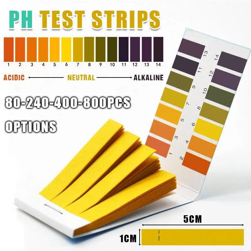 pH Test Strips Universal Litmus Paper for Water Saliva Urine Pool Soil Liquid 1-14 - 80PCS (1 Book) โ image 2