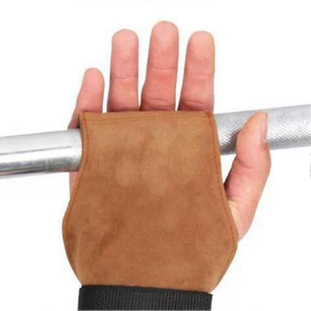 Weightlifting Wrist Hand Grips Leather Palm Protection With Padded Wrist Wrap โ image 2