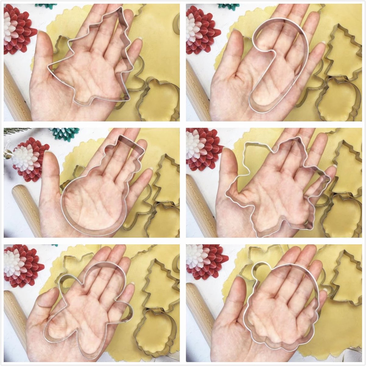 Cookie Cutters - Cookie Molds - 6 Molds for Cookies - Christmas Cookie Cutters - For Gingerbread and Cookies During the Holidays — image 3