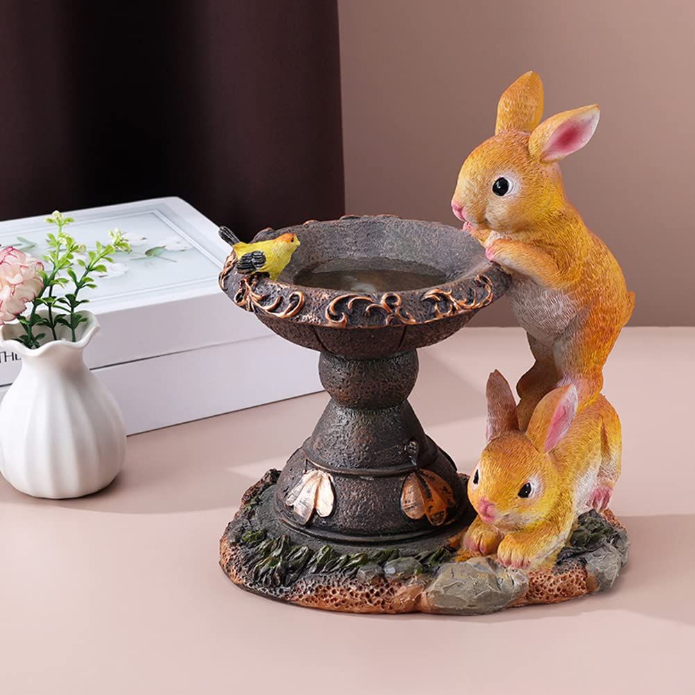 Garden Statues Outdoor Clearance LED Rabbit Solar Garden Statues Waterproof Solar Rabbit Ornaments Garden Light Resin โ image 5