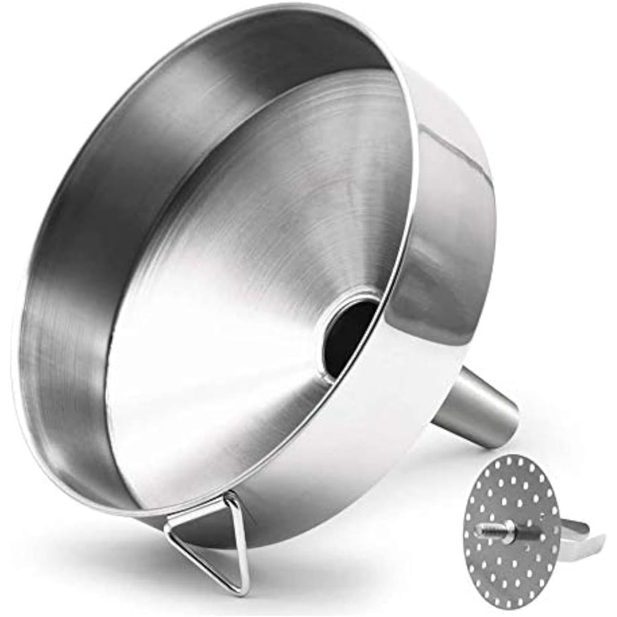 Super Large Stainless Steel Large Funnel with Detachable Strainer/Filter for Cooking Oil and Transmission Liquid and Powder, Food Grade Metal Kitchen Funnels