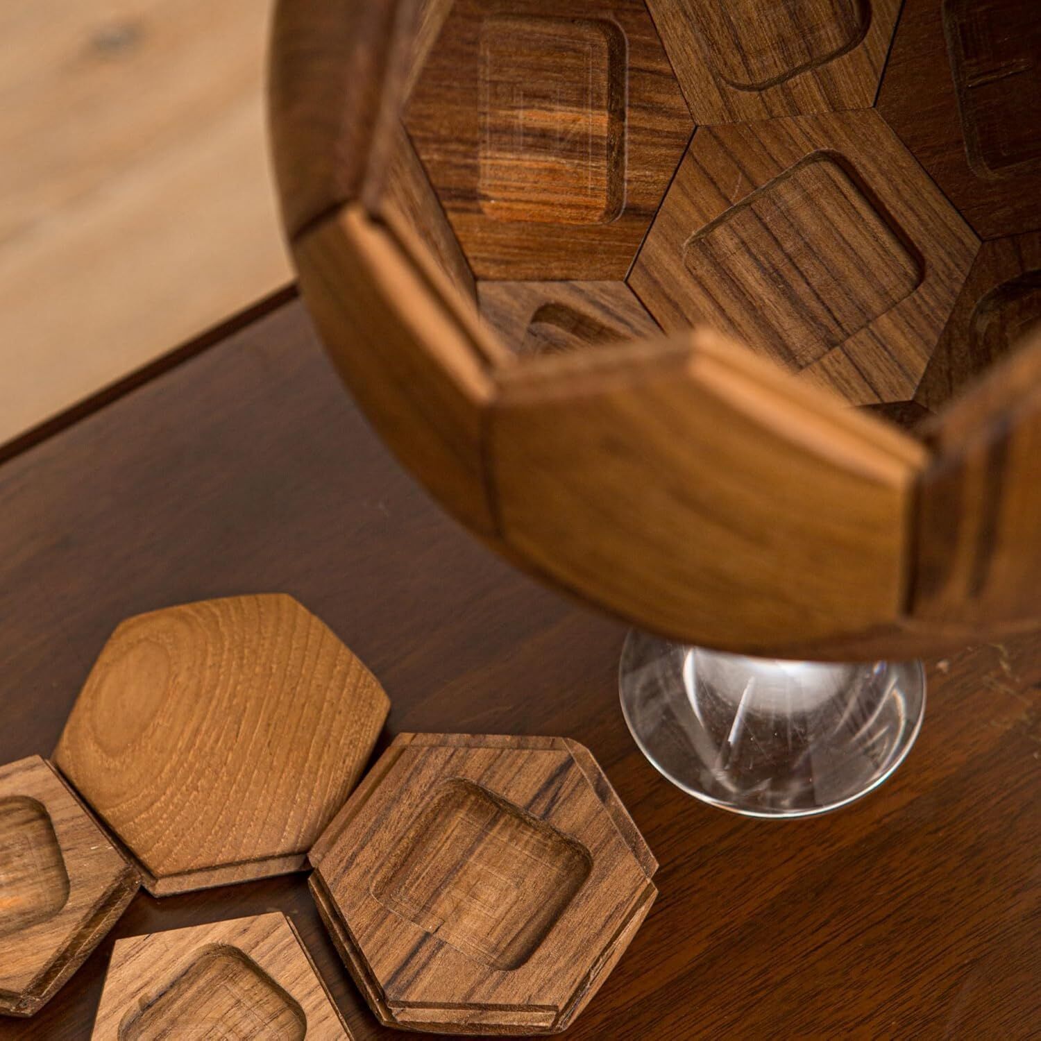 Handcrafted Wooden Football Puzzle โ 3D Mortise and Tenon Soccer Ball Assembly Kit |Walnut, Beech Wood | DIY Gift for Adults, Kids & Football Fans โ image 5