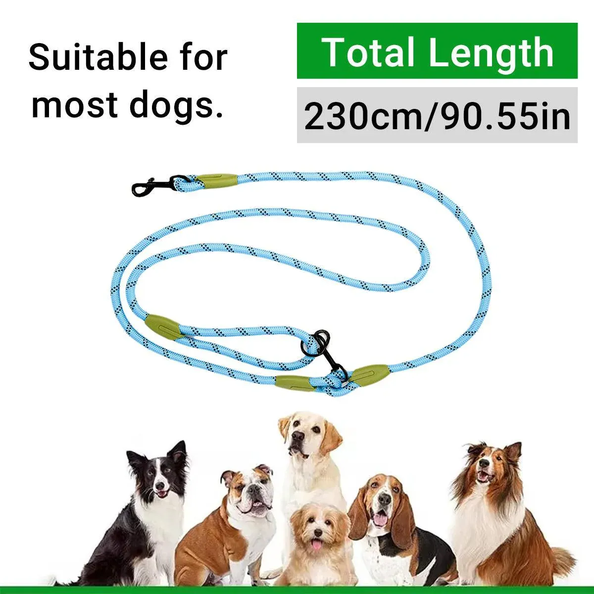 Adjustable Diagonal Dog Walking Leash Hands Free Crossbody Pet Lead Dogs - Khaki โ image 4