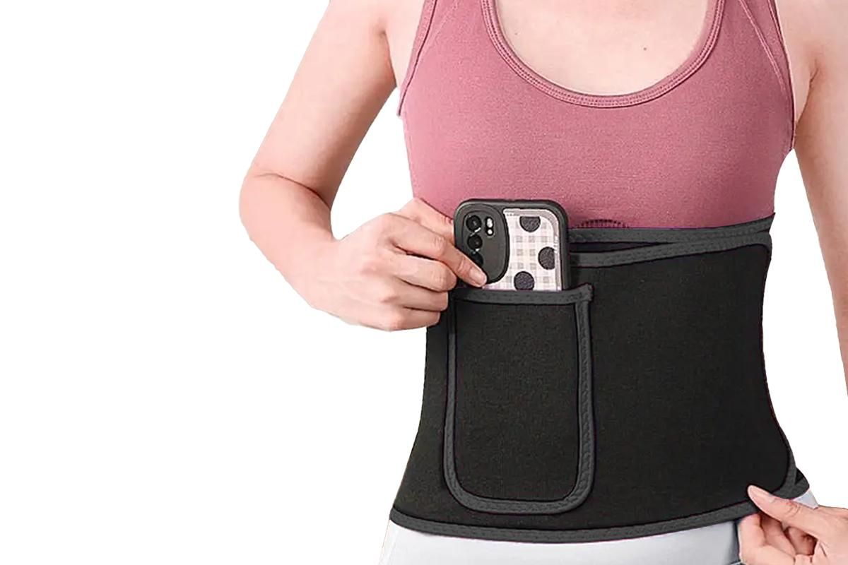 Women Waist Trainer Sweat Band Sport Waist Shaper Belt -Black โ image 4