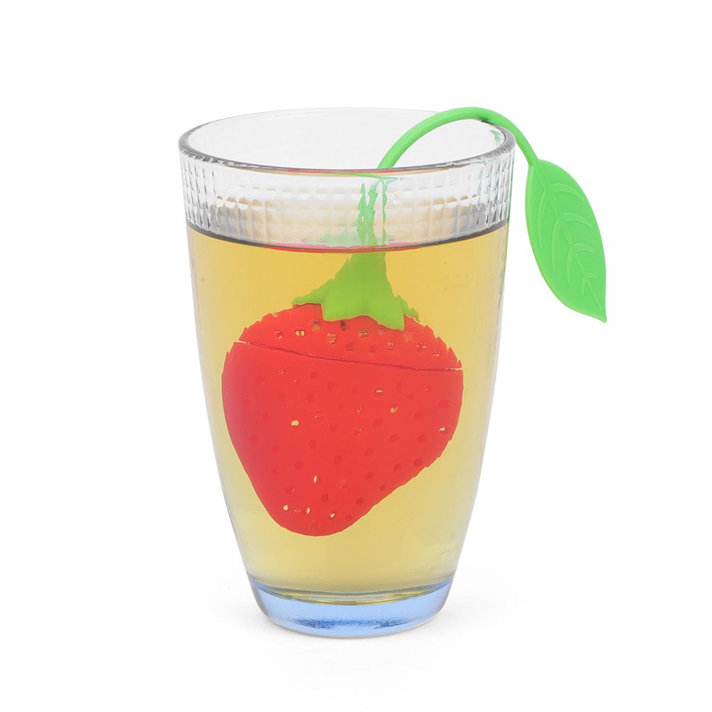 Cute Silicone Tea Infuser Food Grade Strawberry Shape Design Tea Filter Funny Tea Strainer — image 2