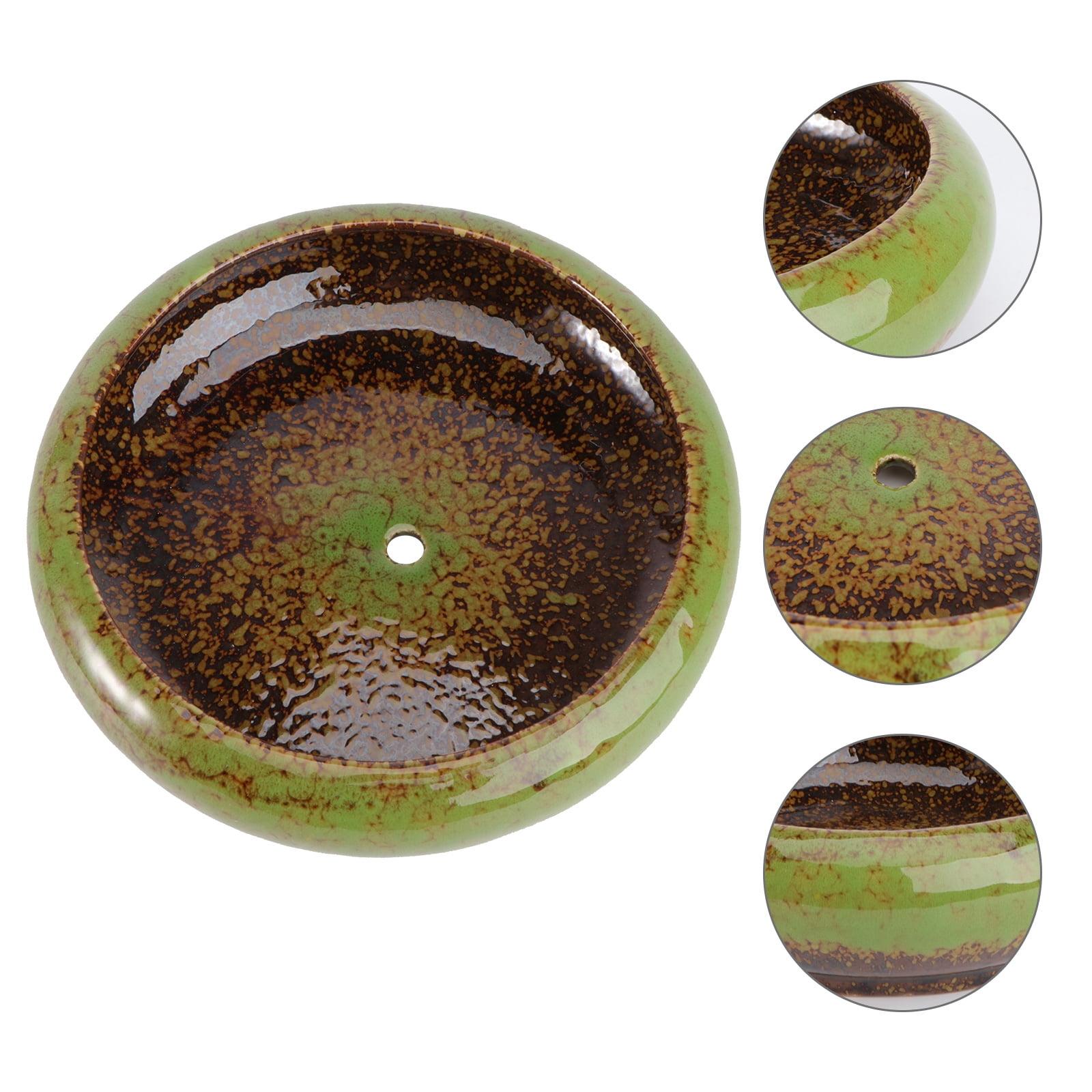 Green Ceramic Flower Pot, Hydroponic Planter for Indoor and Outdoor Garden Decor โ image 2