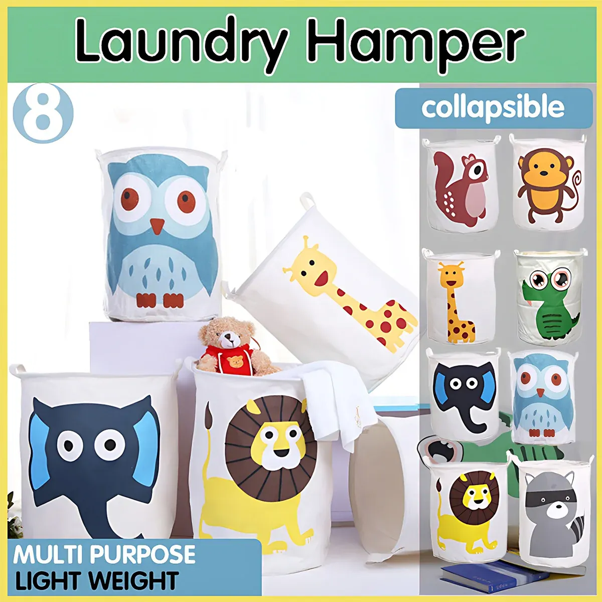 Collapsible Laundry Hamper Basket Storage Clothes Bag Washing Bin Toy Organiser - 03 โ image 2