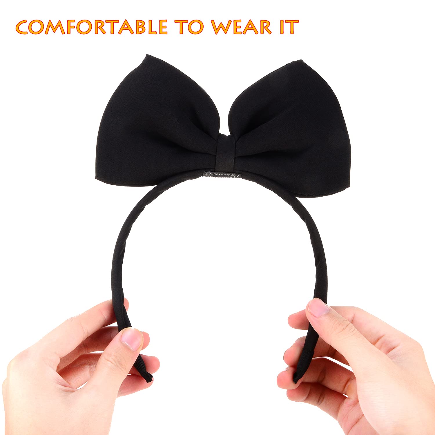 Bow Headbands Headdress for Women and Girls, Perfect Hair Accessories for Alice in Wonderland Cosplay (Black) — image 3